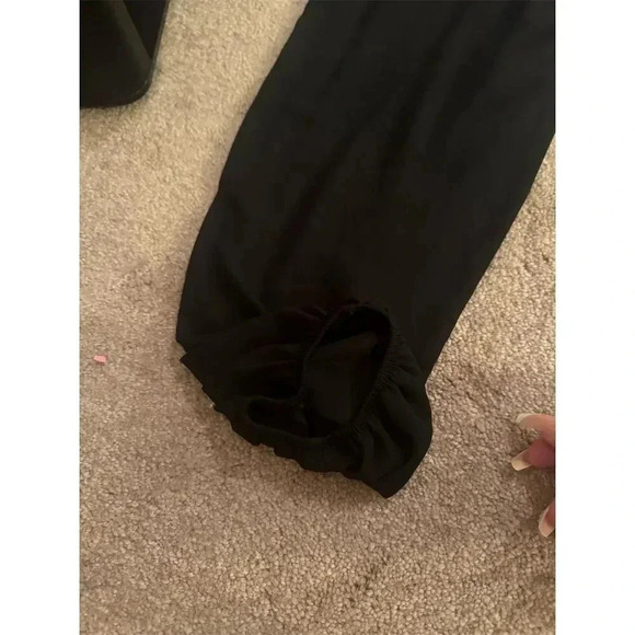Victoria's Secret XS matte black Satin pleat front harem Pants with elastic hem - Picture 9 of 11